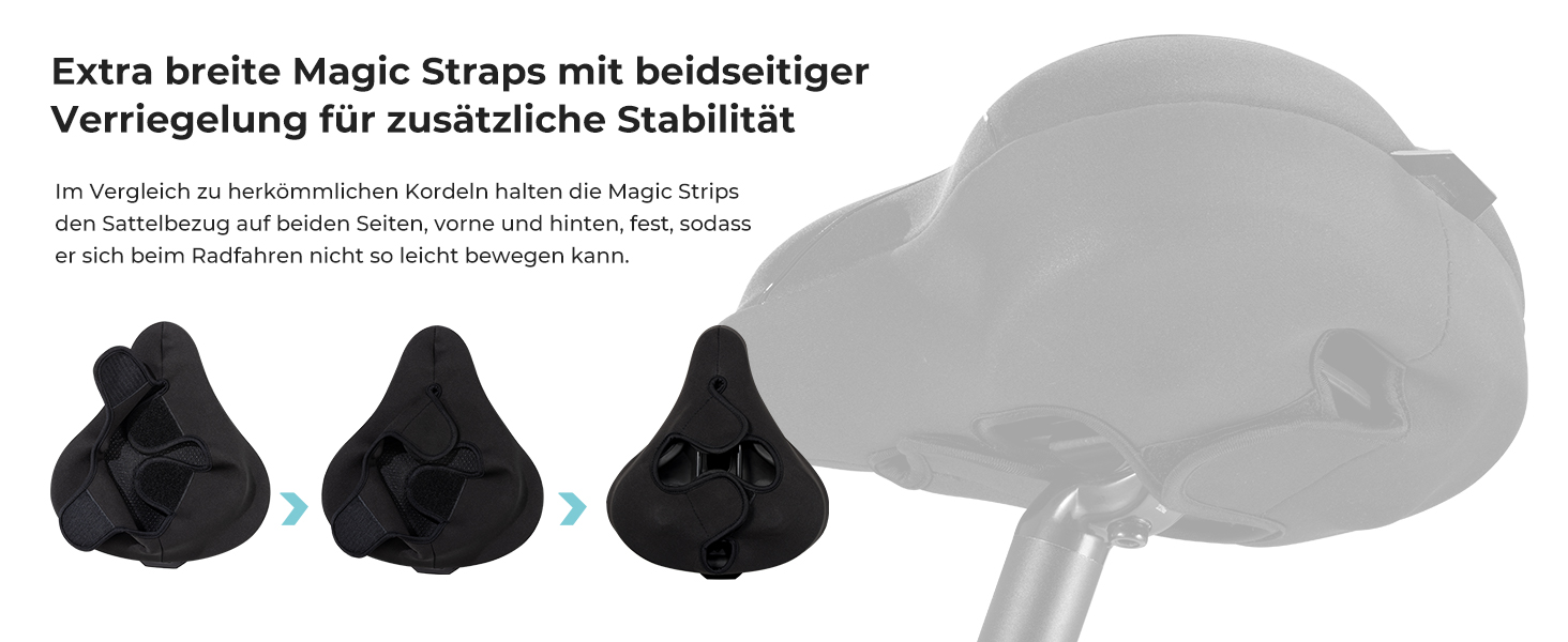 Накидка на сидіння велосипедного крісла YOUNGDO, ергономічна гелева підкладка, м'яка та комфортна, з дощовим захистом, для жінок та чоловіків (Чорний, Широкий)