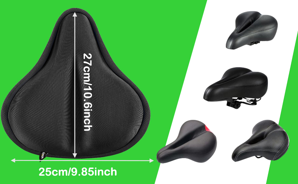 Покриття для велосипедного сидіння Sattelbezug, 27 x 25 см, широке, гелеве, для стаціонарних велосипедів, велотренажерів, спиннингу, з гелевою подушкою, м'яке, небесно-блакитне