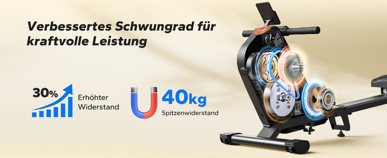 Гребний тренажер MERACH R15B2 для дому, складаний, з магнітним гальмом, тихий, з додатком, подовжені рейки, ручне регулювання