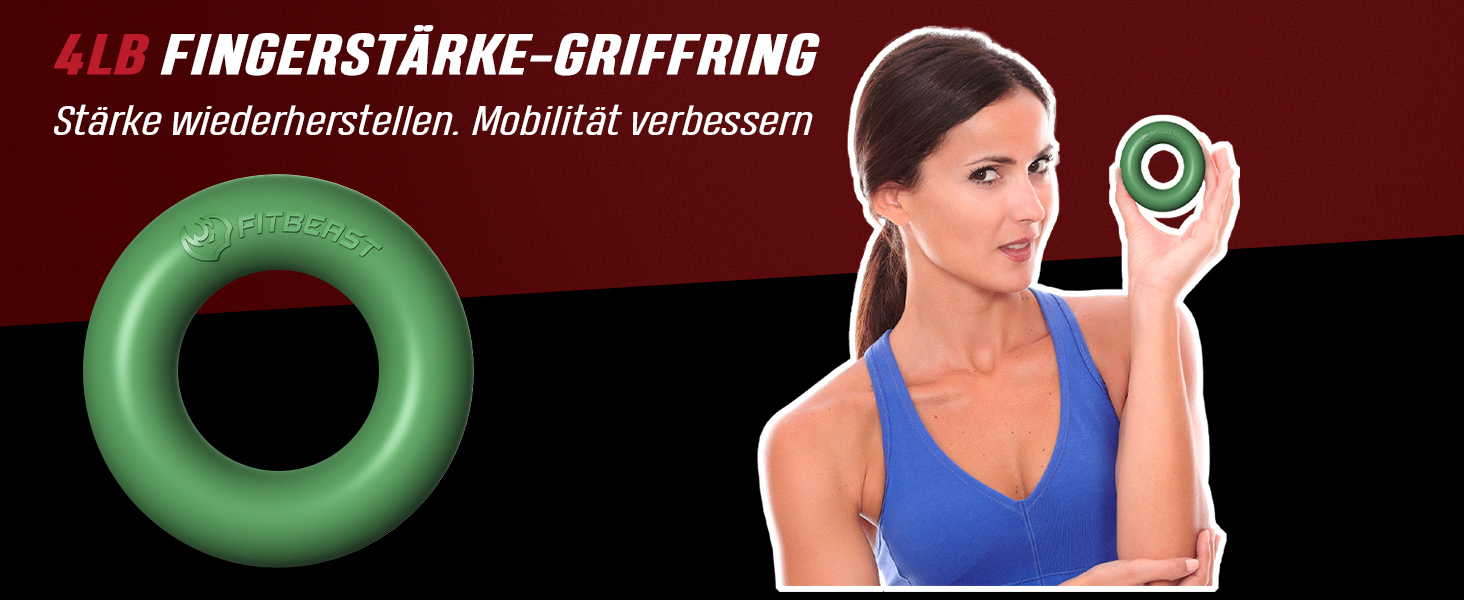 FitBeast Набір для тренування рук (5 шт.): підручники для підручників, фінгердехнери, м'яч для хвата, антистресовий м'яч для спортсменів (темно-зелений)