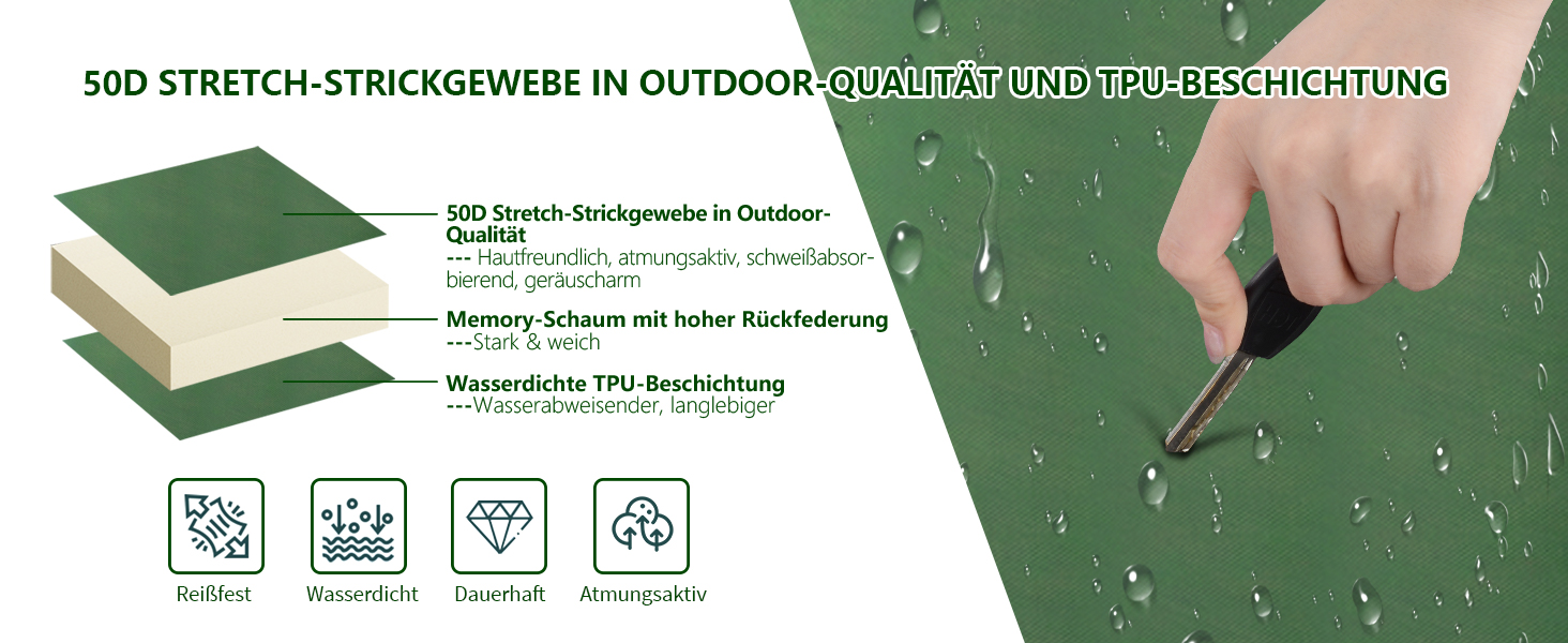 Каремат для кемпінгу HiiPeak Isomatte R-Wert 9.5 з подушкою, ізольований, для зими та літа, зручний, зелений