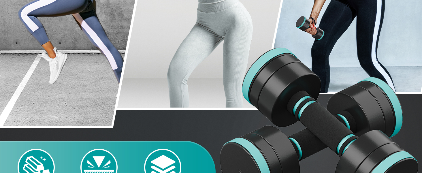 Набір гантелей Dripex, регульовані, сталеві, 2 шт. (2.5кг x 2, 5кг x 2, 10кг x 2) для дому