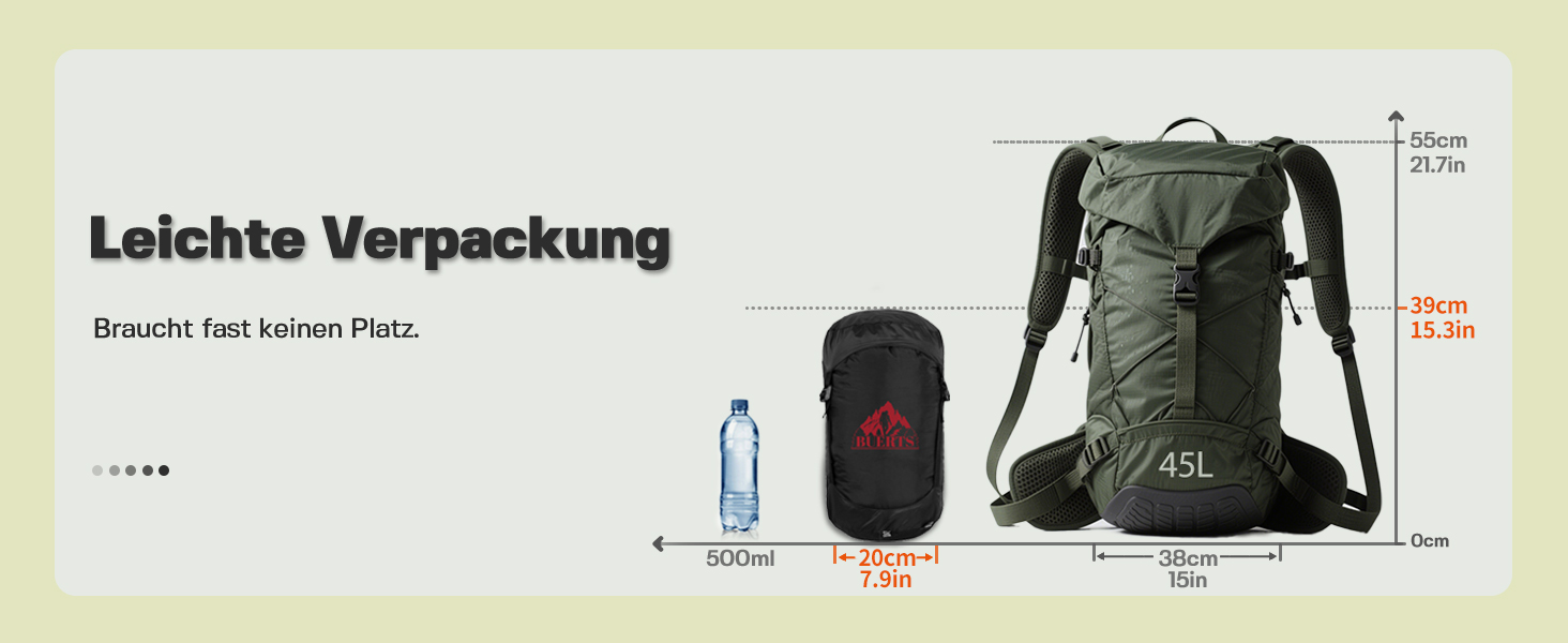 Спальний мішок BUERTS Daunen, 620FP, компактний, для дорослих та підлітків, 16°C, чорний