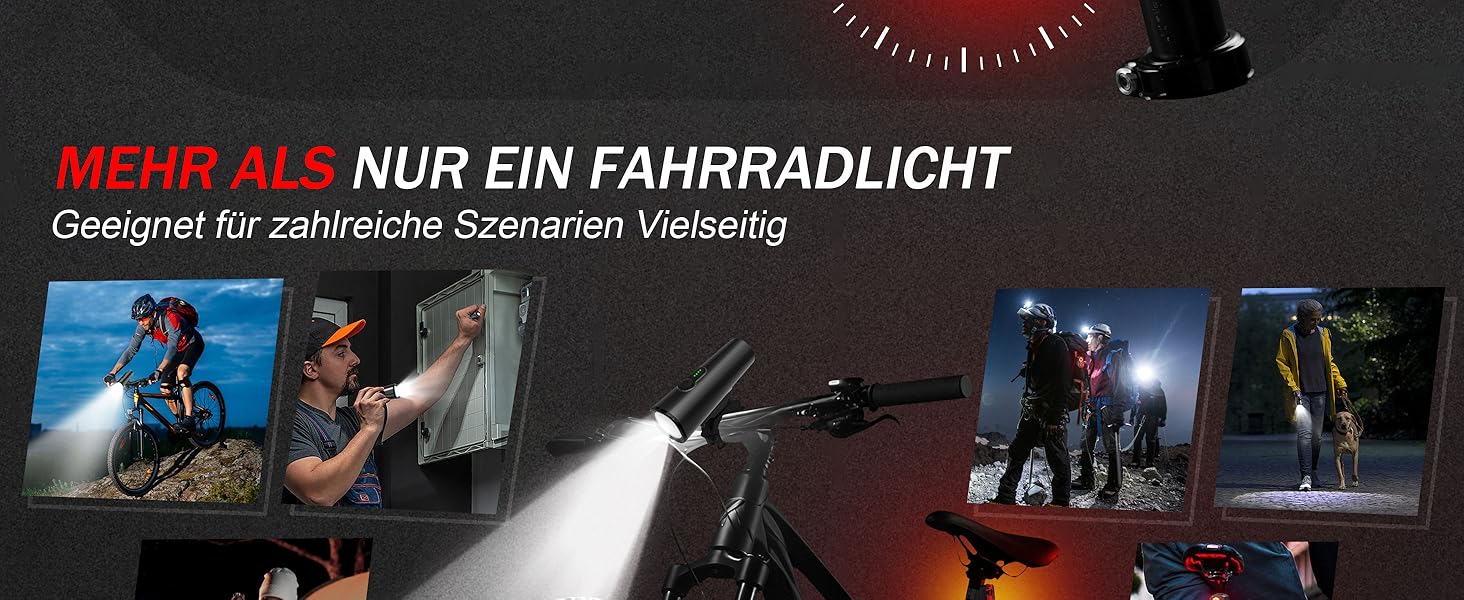 Набір велосипедних ліхтарів SFGSUP LED з USB зарядкою, водонепроникні (IPX5), схвалені StVZO