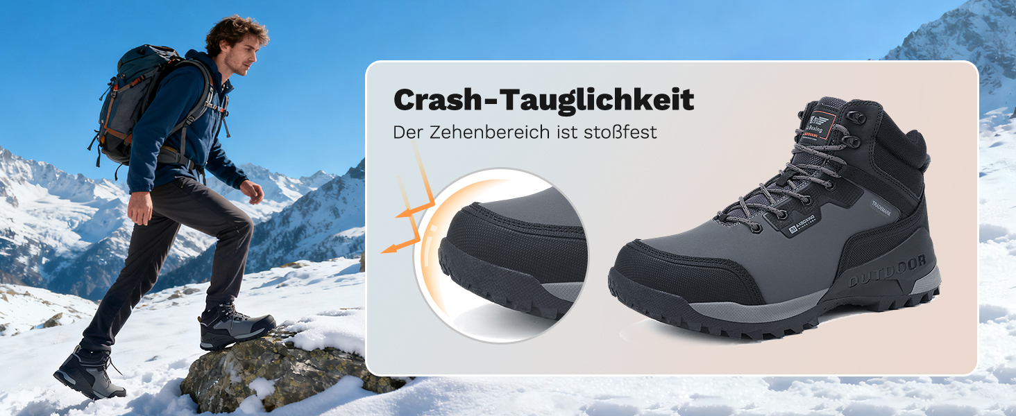 Черевики зимові чоловічі ARRIGO BELLO - зимові чоботи, чоботи для снігу, теплі, утеплені, робочі, для роботи, для хайкінгу, розміри 41-46 (Сірий3372, 43 EU)