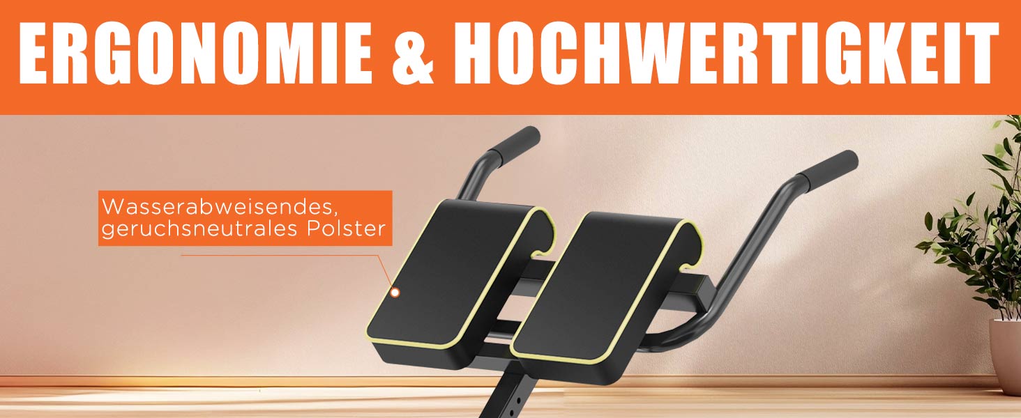 DH FitLife 5-в-1 тренажер для спини та пресу, гіперекстензія, складаний римський стілець до 150 кг, багатофункціональна лавка для вправ і гантелей для дому