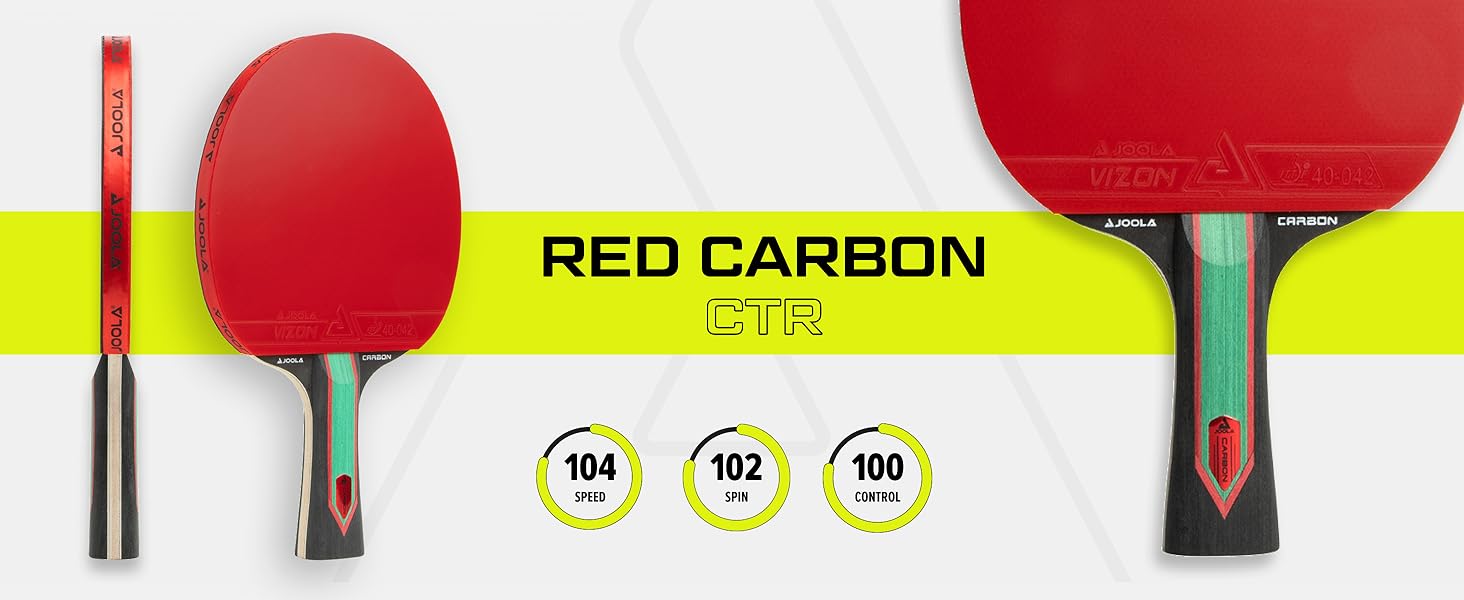 Стіл тенісний набір JOOLA RED Carbon Control – набір ракетки з покриттям Vizon та магнітною коробкою