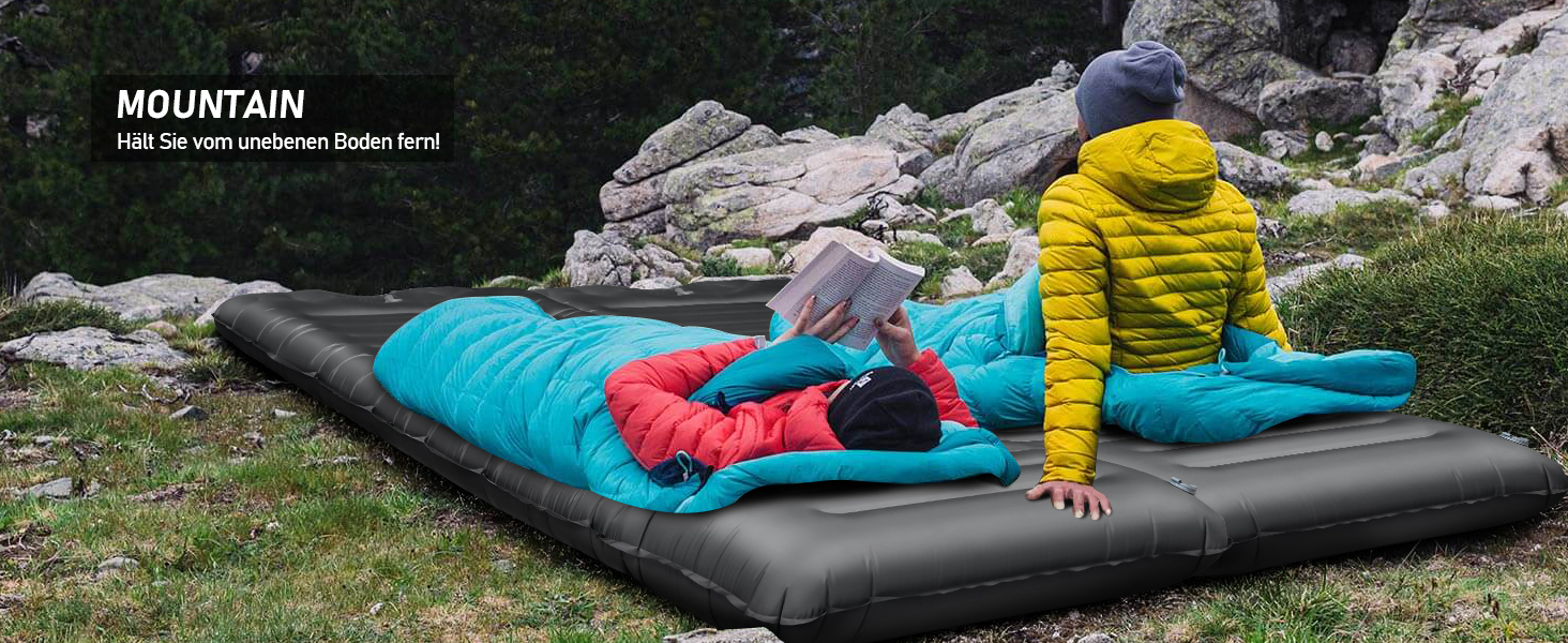 Isomatte Camping 12 см: Надувний килимок для кемпінгу з компактним розміром та насосом, ультралегкий, водонепроникний, анти-ріпстоп для походів та пляжу (сірий)