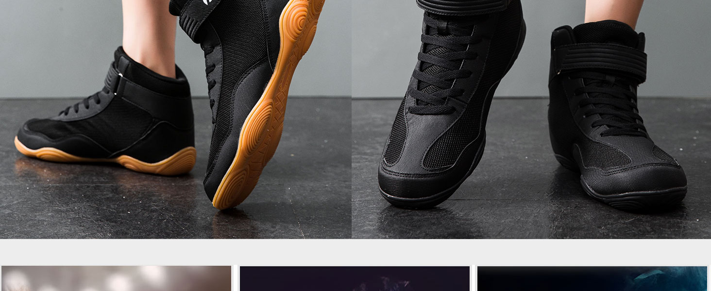 Черевики для боротьби чоловічі, антиковзаючі, дихаючі. Підходять для боротьби, боксу, кросфіту, важкої атлетики, бодібілдингу. Розмір 42 EU, чорний колір