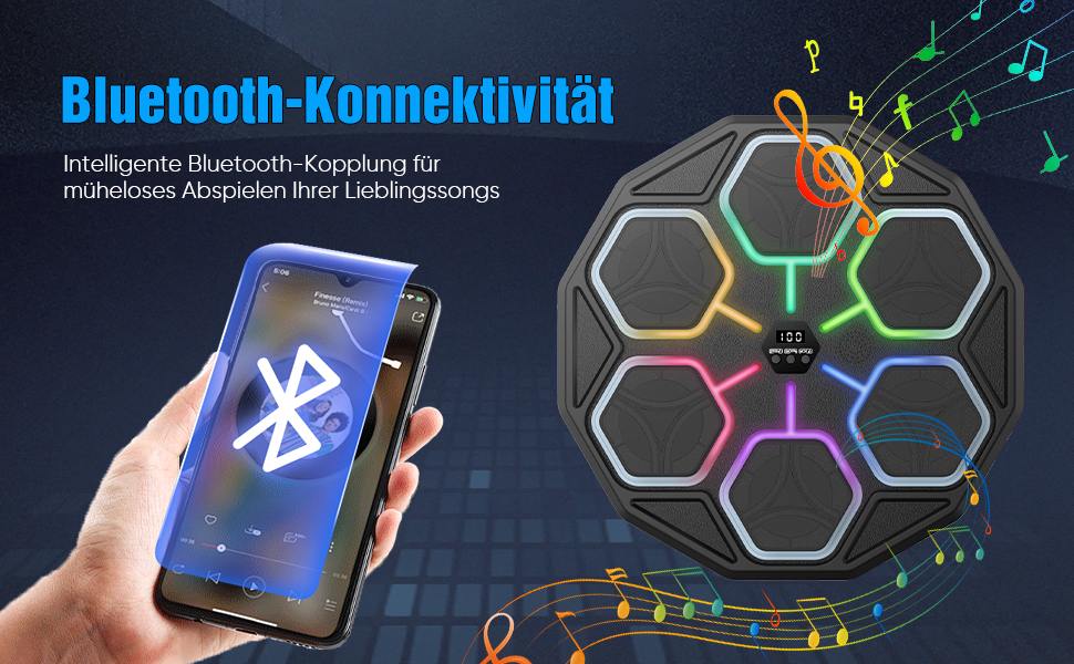 Музичний боксерський тренажер: електронна машина для ударів з Bluetooth, 11 швидкостей, 3 режими, лічильник, подарунок для дорослих та дітей