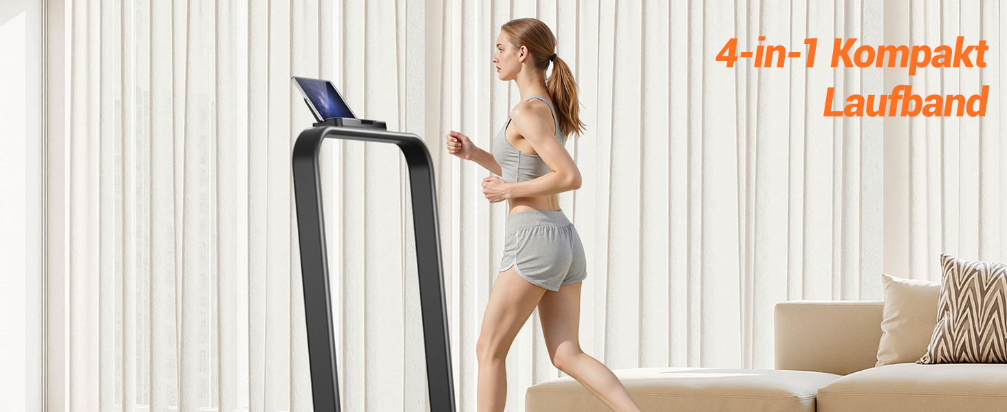 Бігова доріжка Lontek для дому, складана з нахилом 15%, Walking Pad до 136 кг, з пультом - чорна