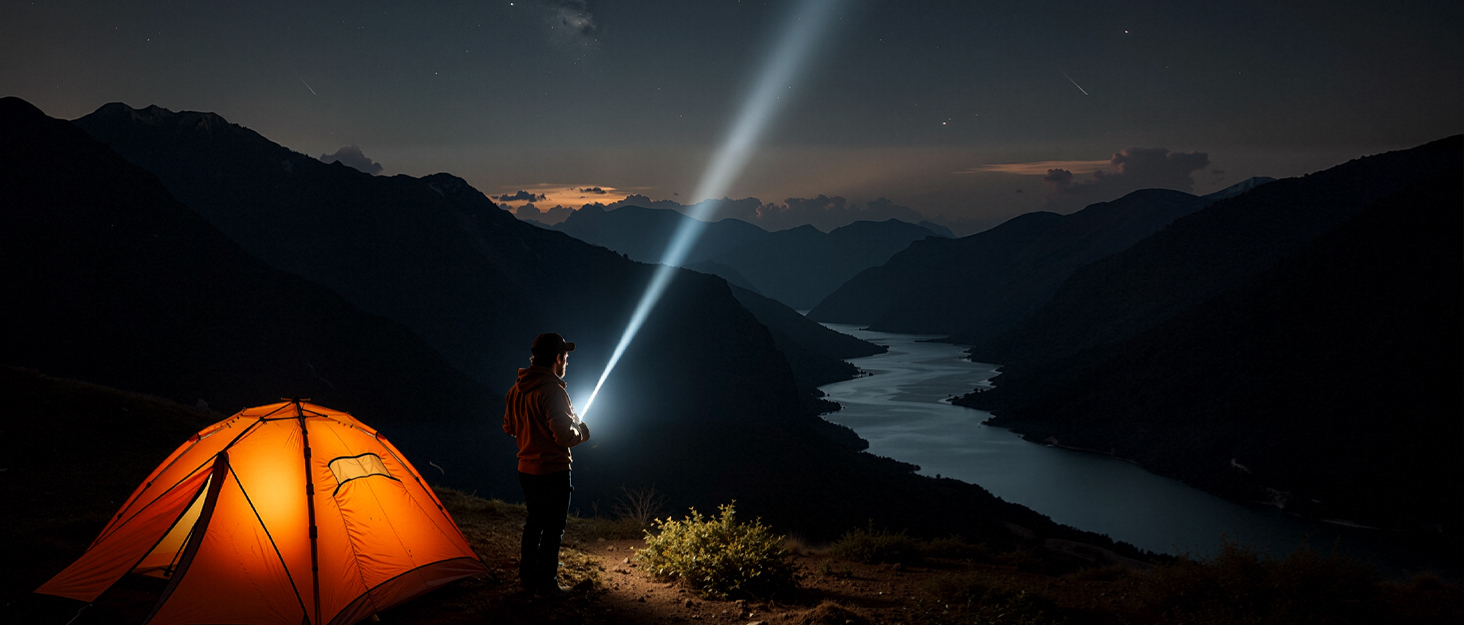 ESGREEN Тактичний ліхтарик LED 1000000 люменів, USB-C, Zoom, 5 режимів, для кемпінгу та безпеки