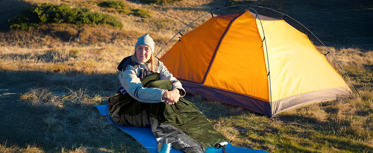 Спальний мішок Night Cat для дорослих, 3 сезони, 80x190 см, зелений