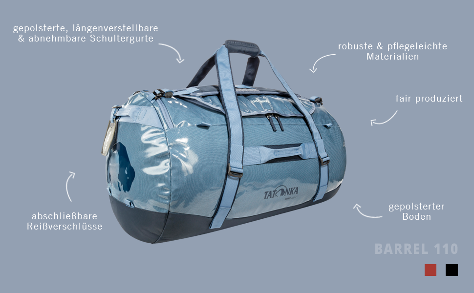 Водонепроникна туристична сумка-рюкзак Tatonka Barrel 110 літрів (Elemental Blue)