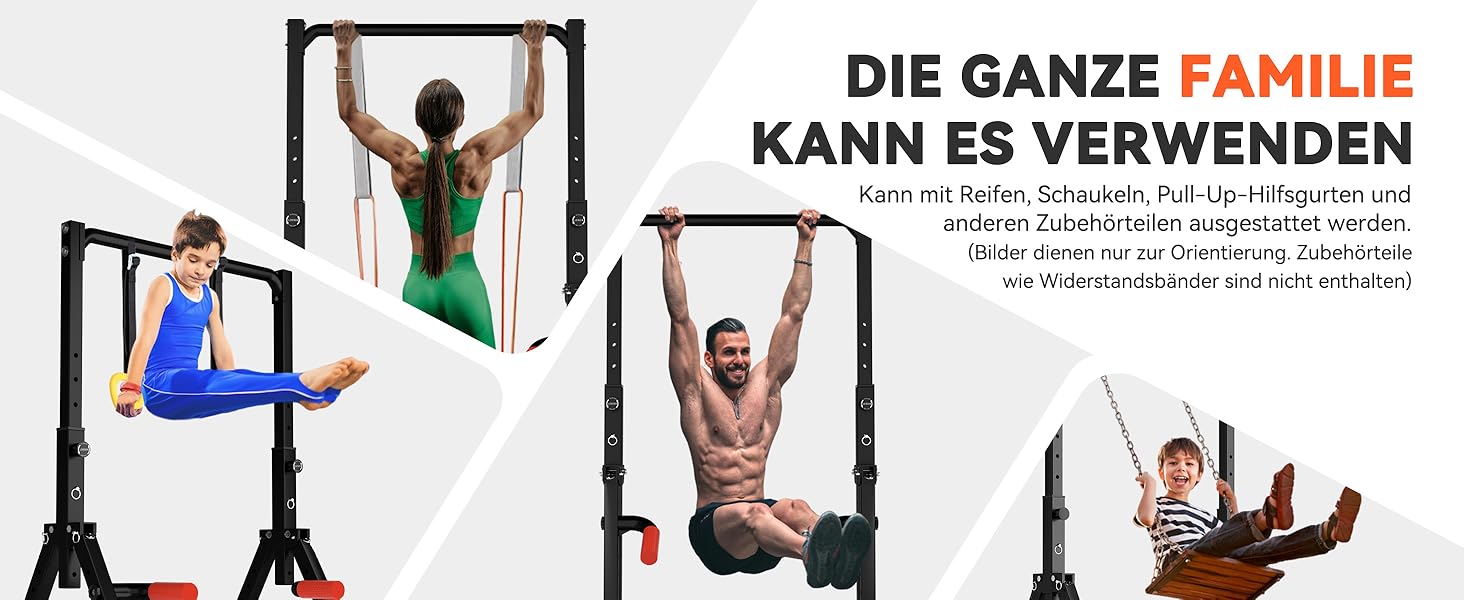 Спортивний турнік Klimmzugstange Freistehend Power Tower Dip Station, регульований, чорний