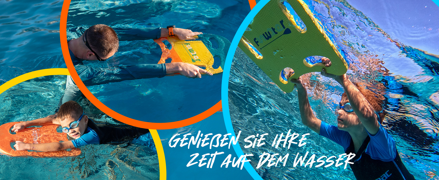 Дошка для плавання FunWater для дітей та дорослих, тренажер для виправлення стилю плавання з пінополіетилену (PE), мультяшний дизайн, 47x37 см, червоно-синя