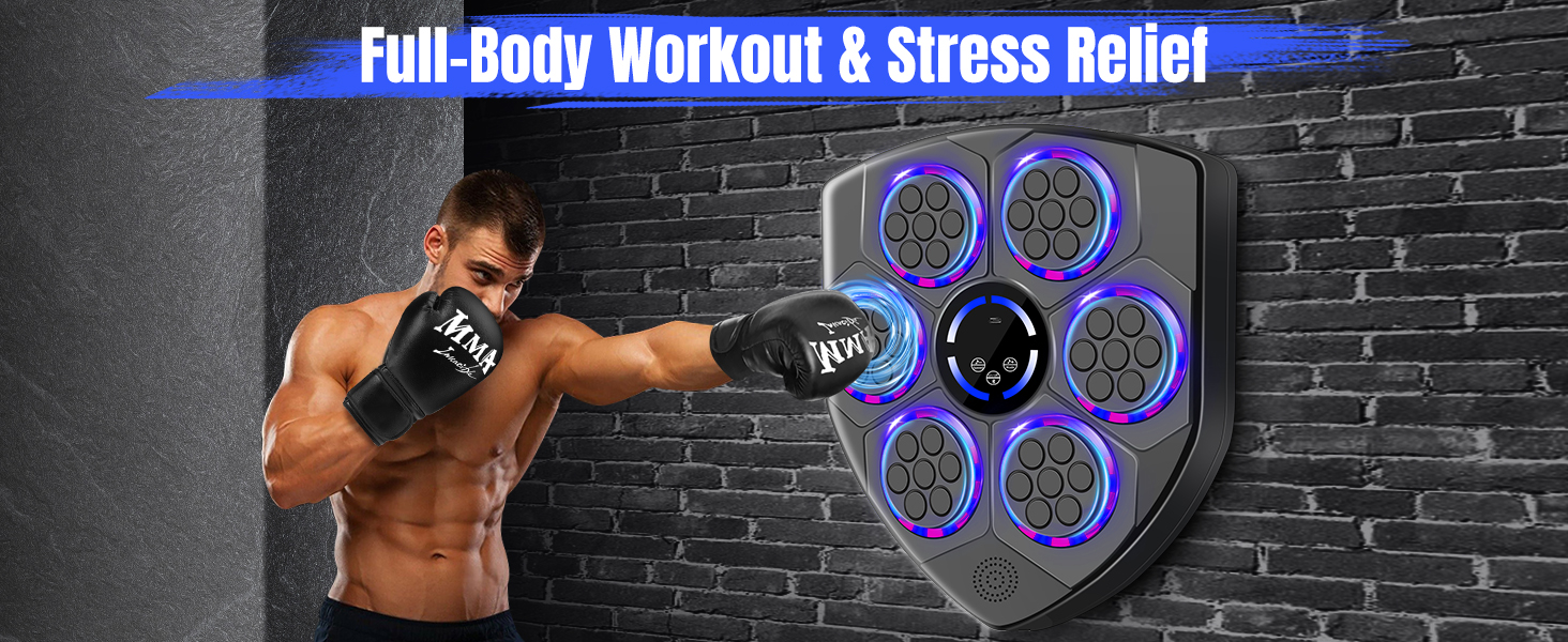 Музична боксерська машина для дітей та дорослих, Bluetooth бокс-автомат з рукавичками, електронна боксерська машина для домашнього фітнесу, тренування в приміщенні, стиль 4