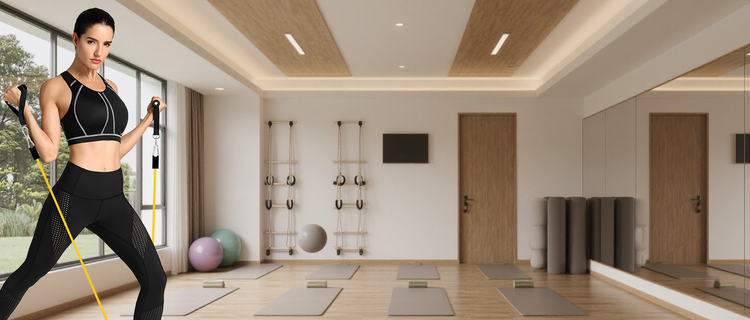 Фітнес-гумки Bindokun: набір з 5 еластичних стрічок для силових тренувань, фітнесу, пілатесу. З ручками, фіксаторами для ніг та дверей. Для жінок та чоловіків.