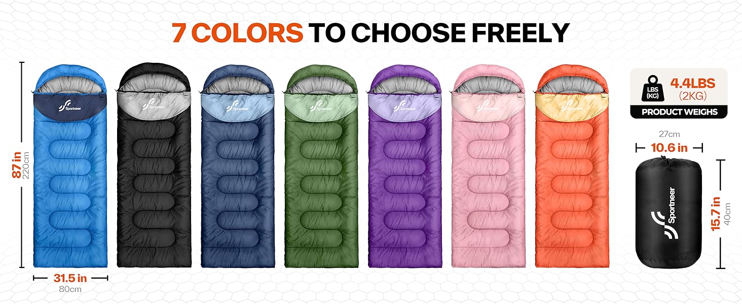 Сплячий мішок Outdoor Sportneer для дорослих та дітей - легкий спальний мішок для кемпінгу, туризму, зеленого та світло-зеленого кольору (220x80 см, 2 кг)