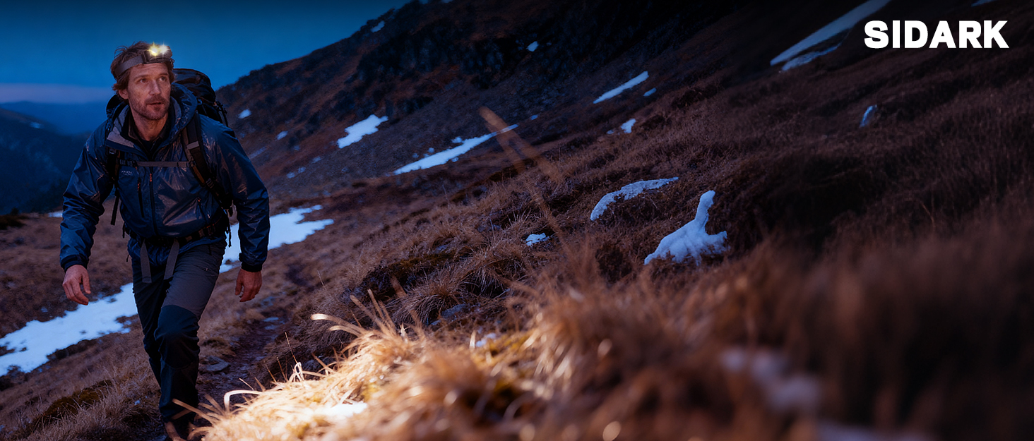 LED налобний ліхтар Sidark з акумулятором, 2 шт. - 8 режимів, сенсор, водонепроникність IPX7, магнітний, для кемпінгу та активного відпочинку