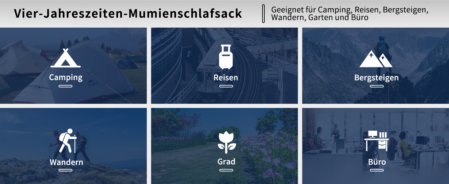 Спальний мішок Naturehike Mumienschlafsack: бавовняний, 300/600 GSM, зимовий, для дорослих та дітей, 4°C, водонепроникний, ультралегкий, компактний