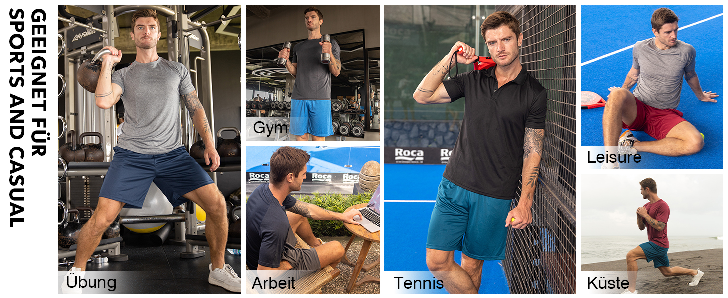 5 пар чоловічих спортивних шортів ZENGVEE з кишенями, швидковисихаючі, дихаючі, для бігу, тренувань, активного відпочинку (Outdoor), спортзалу. Кольори: чорний, сірий, темно-синій, зелений. Розмір M