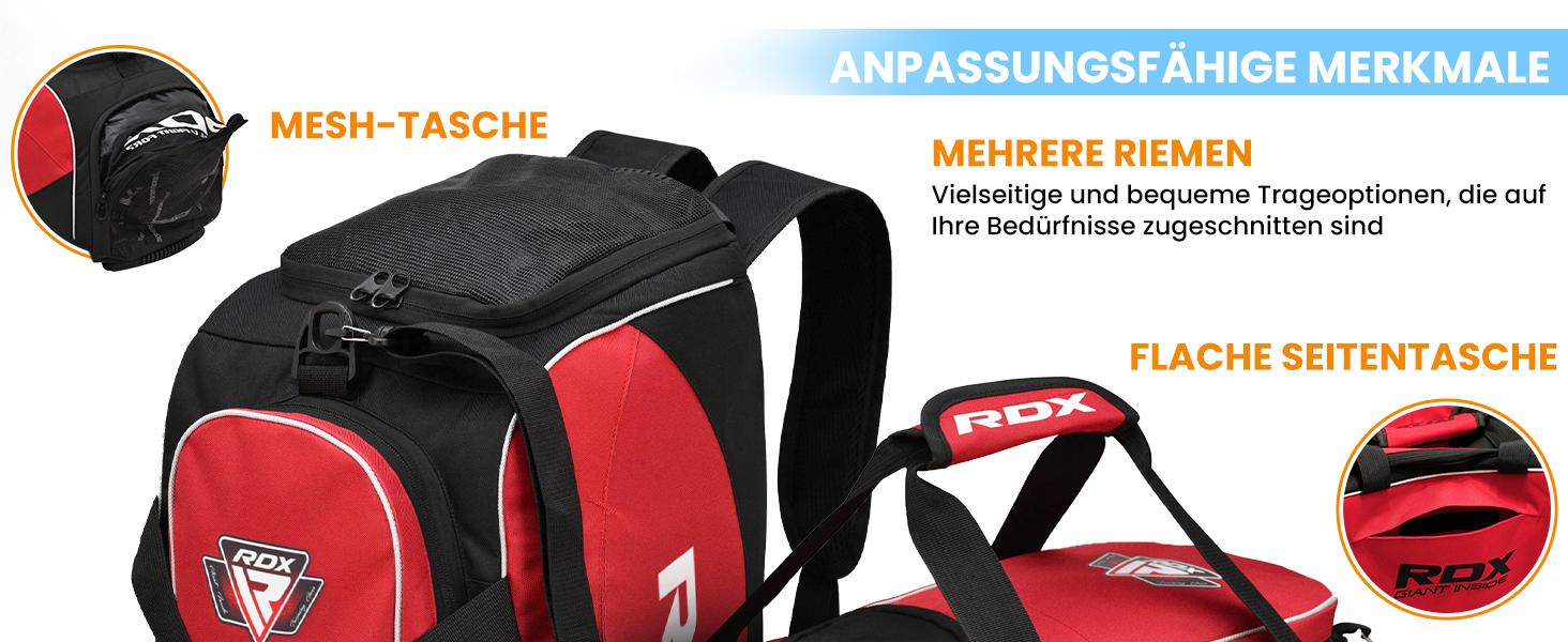 Сумка RDX з відділенням для взуття Рюкзак Duffle Bag червоний