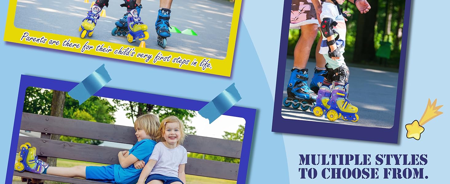 Дитячі ролики Kinder Rollschuhe для дівчаток та хлопчиків, ролики Єдиноріг/Морська русалка, світлові колеса, 4 розміри, регульовані, для початківців, подарунок на Новий рік/День народження (S(31~34), Колір: блакитний)