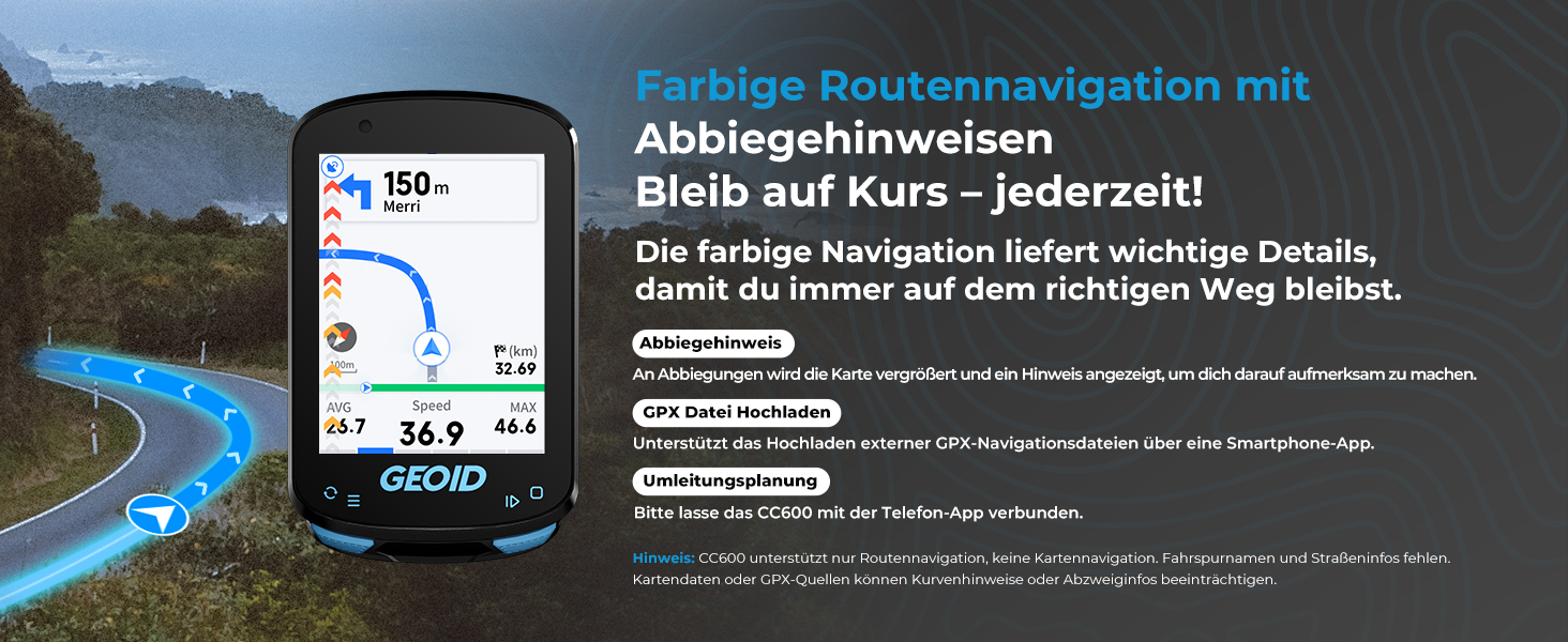 Велокомп'ютер GEOID CC600 GPS з кольоровим екраном 2.4