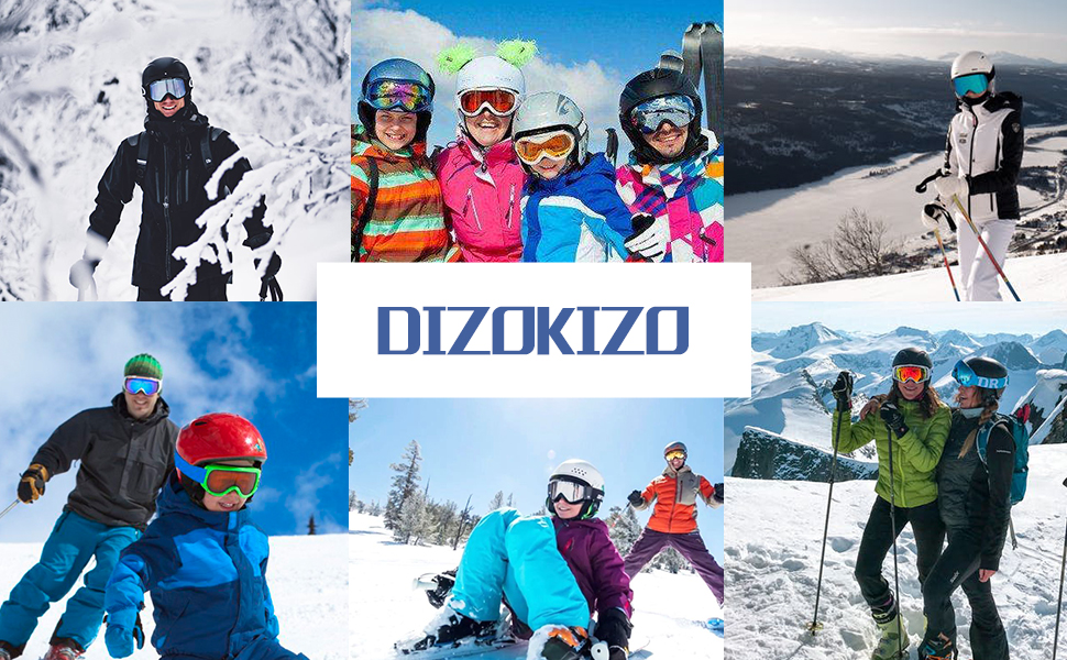 Скі-маска Dizokizo з знімною лінзою, для катання на лижах та сноуборді, антизапітніння, 100% захист від УФ-променів, тришарова піна, рельєфний ремінь, для жінок, чоловіків, підлітків, колір: золотий