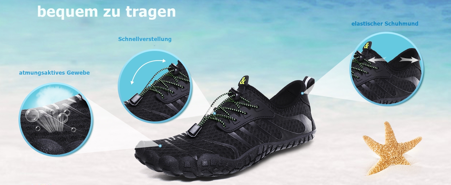 Шкарпетки для плавання та водних видів спорту: чоловічі та жіночі шкарпетки для пляжу, басейну та моря. Швидка сушка, дренажні отвори, унісекс, розміри 36-46 EU, колір блакитний