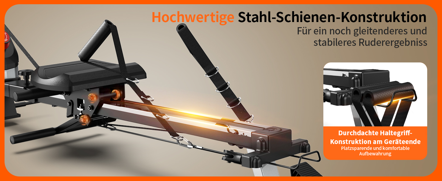 Гребний тренажер Pooboo з магнітною системою опору, 360 lbs, складаний, з тримачем для планшета та зручним сидінням, для дому H015-3