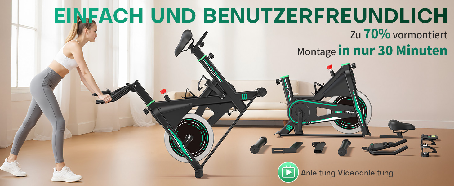 DMASUN Hometrainer: Безшумний велотренажер з регулюванням опору, LCD-дисплеєм та зручним сидінням (до 160 кг)