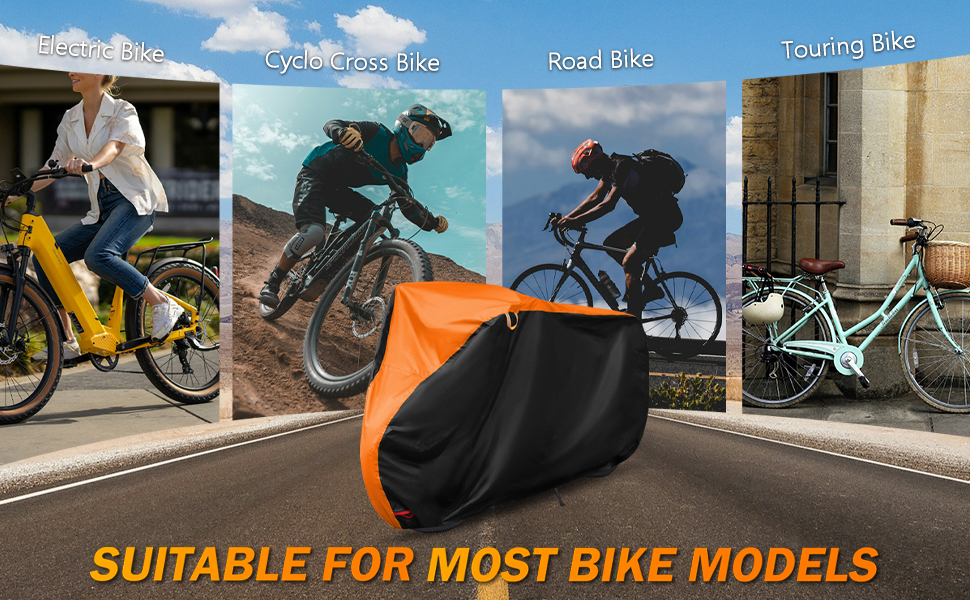 Водонепроникний чохол для велосипеда 200x110x70 см, преміум-якість, захист від сонця та дощу, з кільцями для замка, міцний, з сумкою