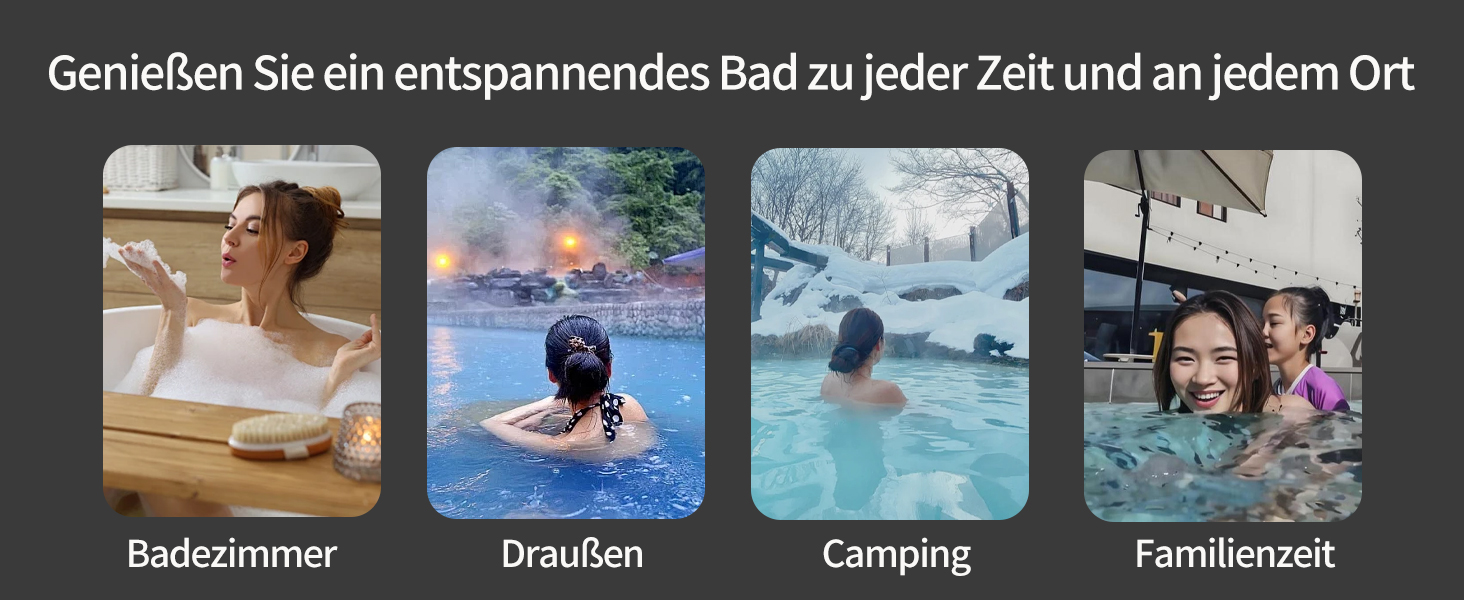 B&Y Овальне ванно-контейнер для крижаної терапії, складана ванна для дорослих, 168x76x68 см, темно-сірий