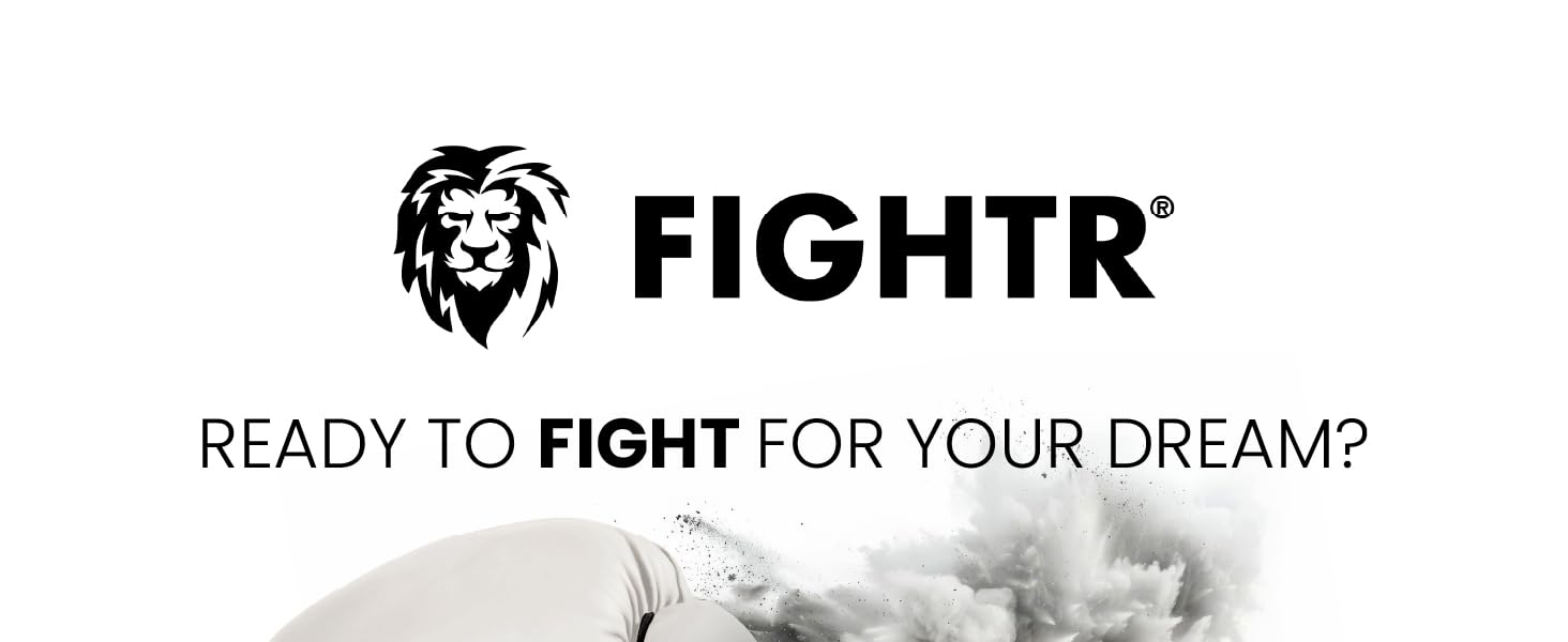 Боксерські рукавички FIGHTR 14 oz, біло-чорні, максимальний захист і стабільність, для боксу, ММА, муай-тай та кікбоксингу, з чохлом