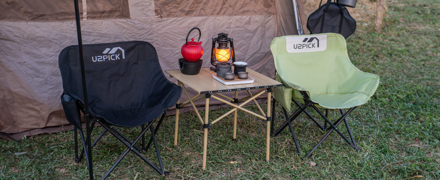 Складний стілець U2PICK для кемпінгу: легкий, зручний, до 160 кг, з сумкою, сірий