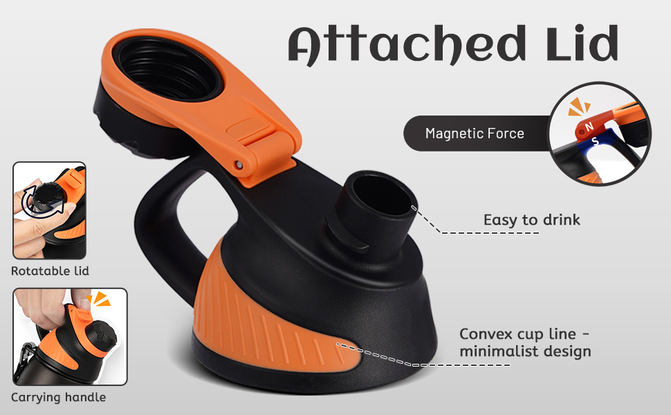 Термобутилка Fjbottle з нержавіючої сталі, 600/800/1000 мл, ізольована, вакуумна, з магнітною кришкою, BPA-free, для спорту, роботи та подорожей, для гарячих і холодних напоїв
