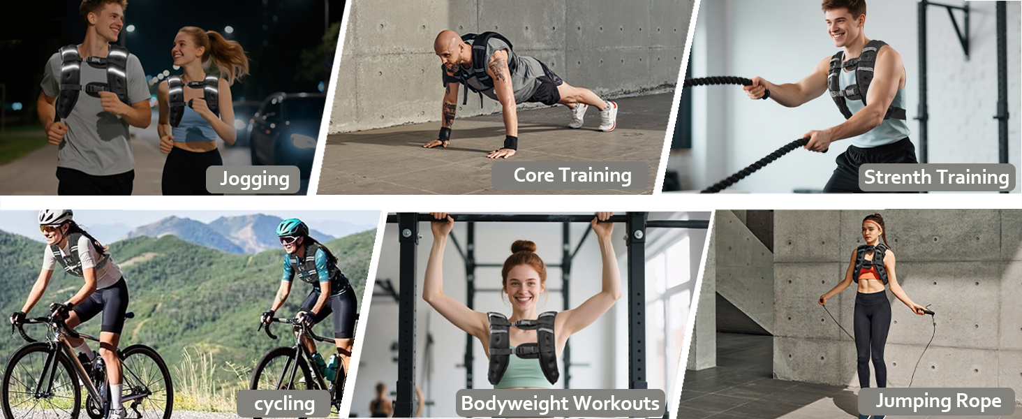 Утяжелитель для фітнесу чоловічий та жіночий з світловідбиваючими смугами 7.3 кг (16lb) для бігу, тренувань, нарощування м'язів, регульований розмір