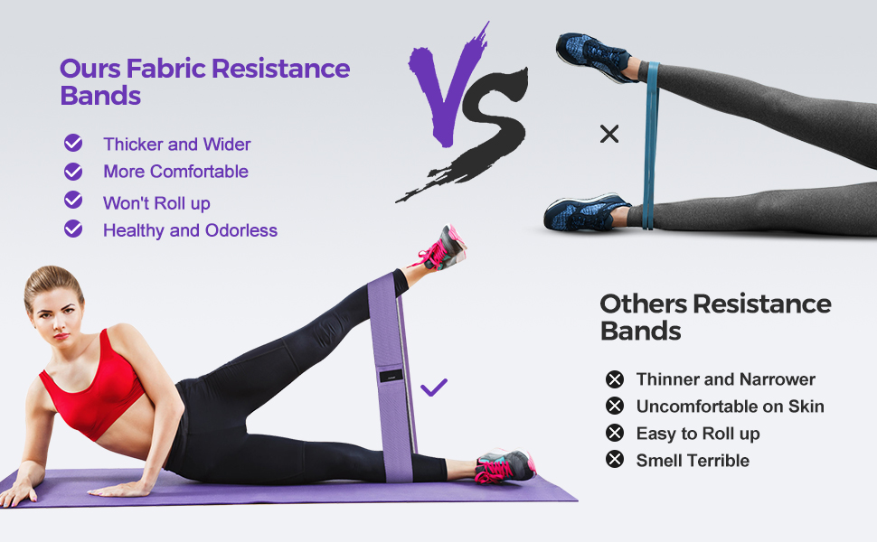 Стрічки для фітнесу Widerstandsbänder [3 шт.] для сідниць та стегон, антиковзкі фітнес-гумки для жінок/чоловіків, силові тренування, йога, пілатес, фітнес (світло-фіолетовий, фіолетовий, темно-фіолетовий)