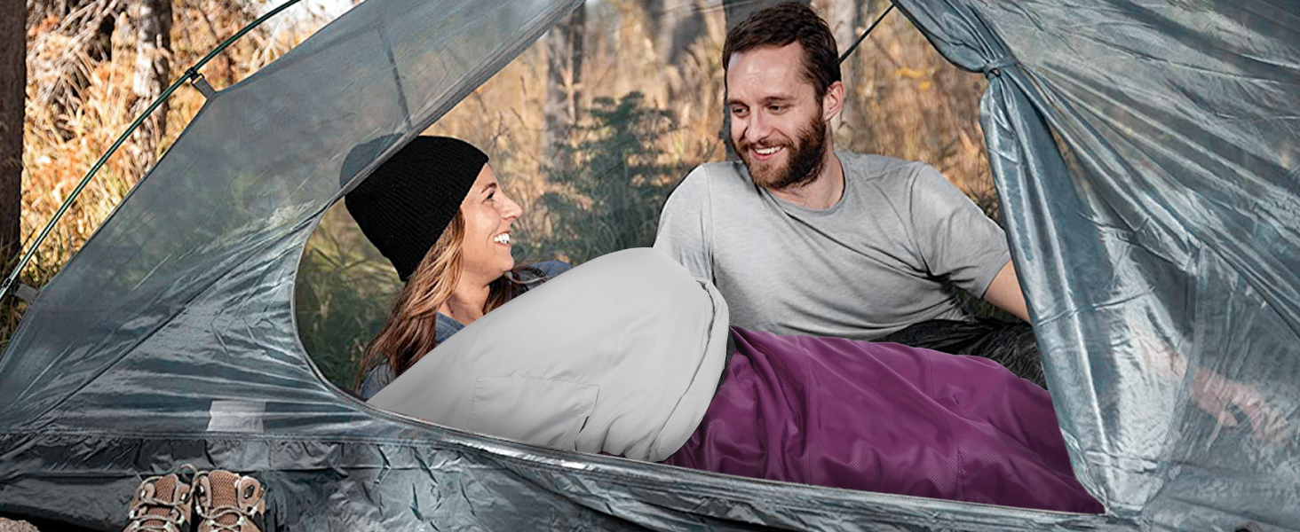 Спальний мішок REDCAMP XL з бавовни, теплий, знімний капюшон, фланелевий, компактний, 3-4 сезони, для дорослих та дітей, для відпочинку на природі, зимовий, риболовля, кемпінг, блакитний, 2lbs наповнювач (Lila з 1.5lbs наповнювачем)