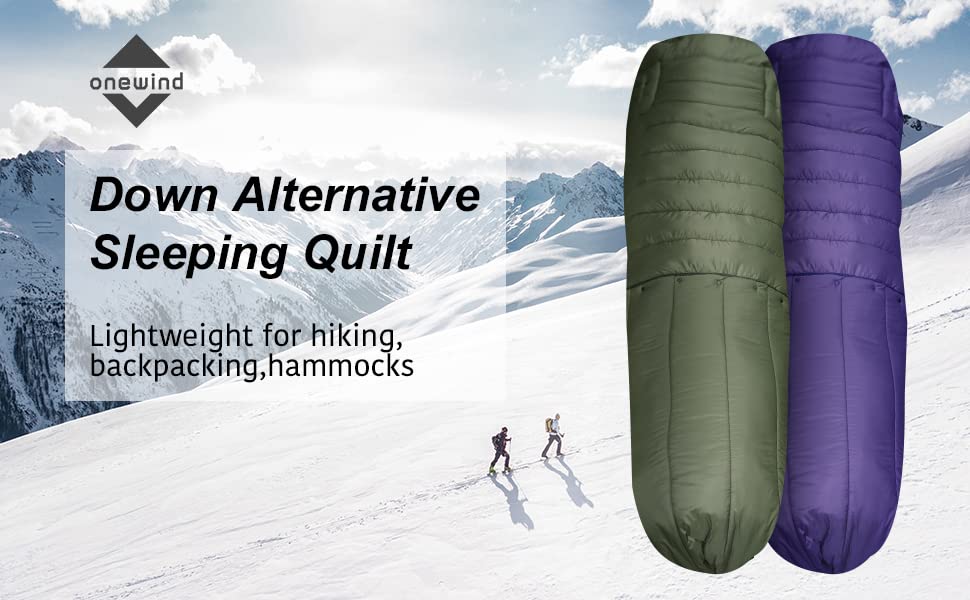 Спальний мішок OneWind для гамака, 3 сезони, теплий плед, пончо, захист від холоду, ізоляція, для кемпінгу, хайкінгу, зелений, 2°C~10°C (Deluxe), 2.3M x 1.6M