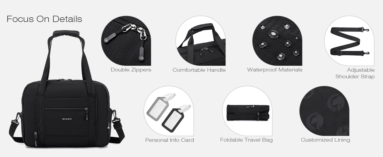 Спортивна сумка-рюкзак SPAHER 40x30x20 для ручної поклажі Wizzair/Vueling (сіро-чорна)