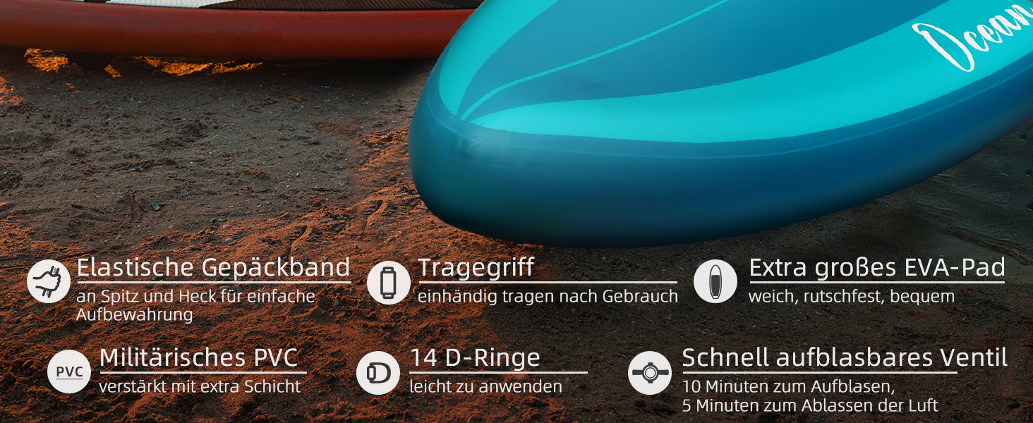 Надувний SUP Борд Abahub 320x78x15см: Комплект для Станд Ап Паддлінг, Каякінг, Риболовля. З регульованим веслом та сидінням.