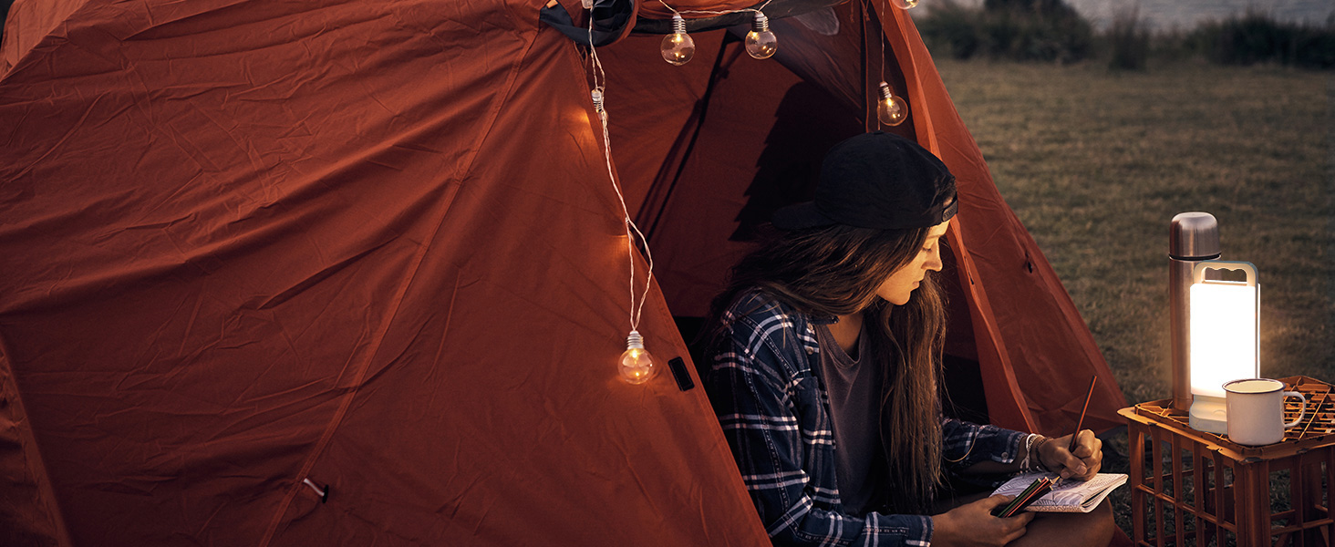 Сонячна кемпінгова лампа 48 LED з акумулятором 6000 mAh, регулювання яскравості, водонепроникна IPX4, для кемпінгу, риболовлі, надзвичайних ситуацій