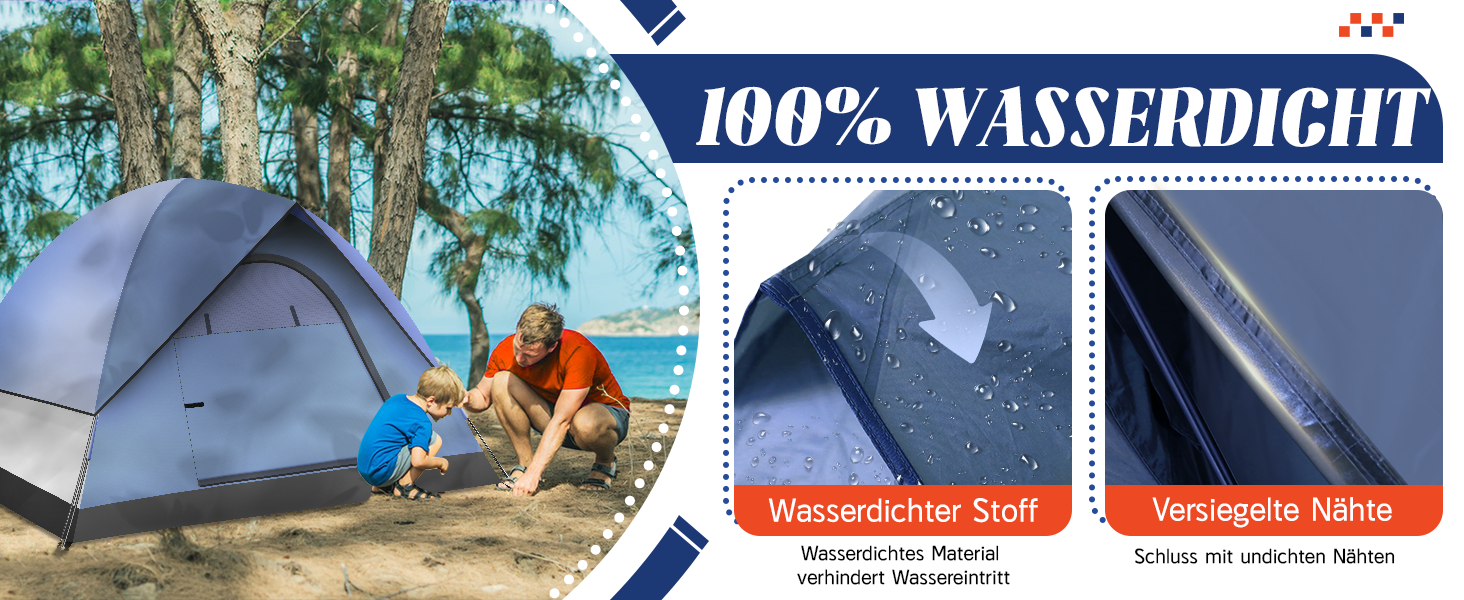 Намет для кемпінгу Zelt на 2-3 особи - ультралегкий, водонепроникний, куполоподібний, 4-сезонний, для трекінгу, сімейного відпочинку, фестивалів та подорожей