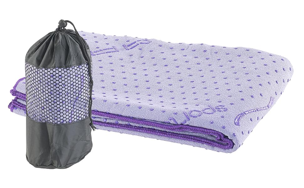 PEARL Sports Yogatuch: Рушник для йоги 2в1 з мікрофібри та підкладкою (фіолетовий)