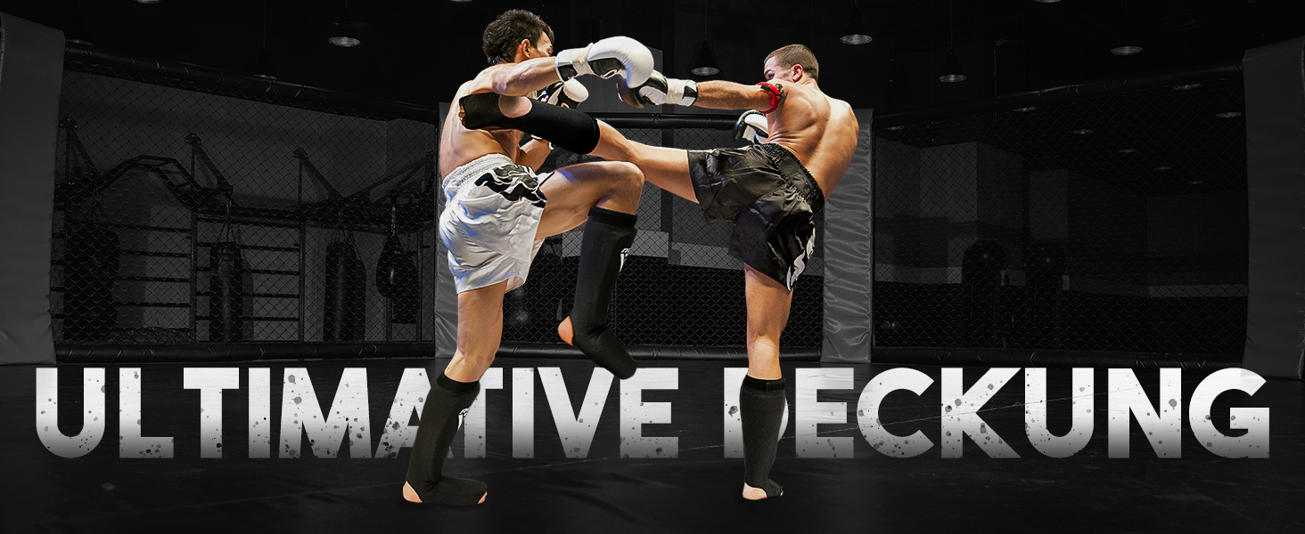 Захисники для ніг RDX для кікбоксингу, тайського боксу, ММА, муай-тай. Захист для ніг, чоловічі та жіночі, повний захист, чорний колір.