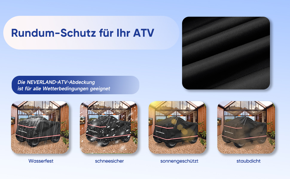 Покривало для квадроцикла NEVERLAND XXXL 256x110x120 см - захист від бруду, сонця, дощу та зимових умов. Оксфорд 210D, оранжевий, з фосфоресцентним покриттям.