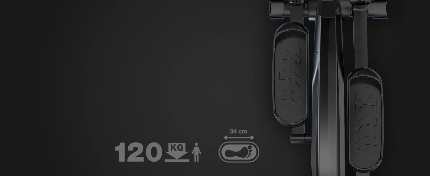 Еліптичний тренажер Sportstech CX700 для дому: 24 кг маховик, 24 рівні опору, LED дисплей, Bluetooth, пульсомір | Чорний